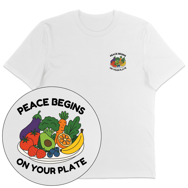 Peace Begins On Your Plate T-Shirt - Vegan America