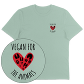 Vegan For The Animals Heart T-Shirt - Vegan America