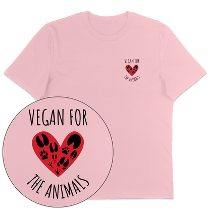 Vegan For The Animals Heart T-Shirt - Vegan America