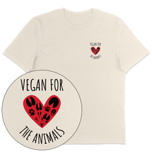 Vegan For The Animals Heart T-Shirt - Vegan America