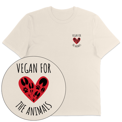 Vegan For The Animals Heart T-Shirt - Vegan America