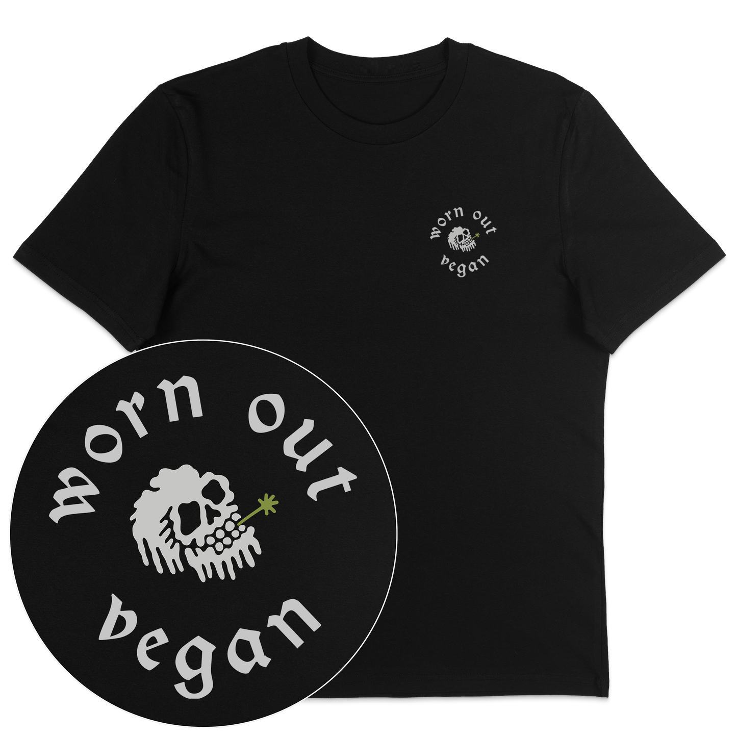Floral Skeleton Streetwear T-Shirt - Vegan America
