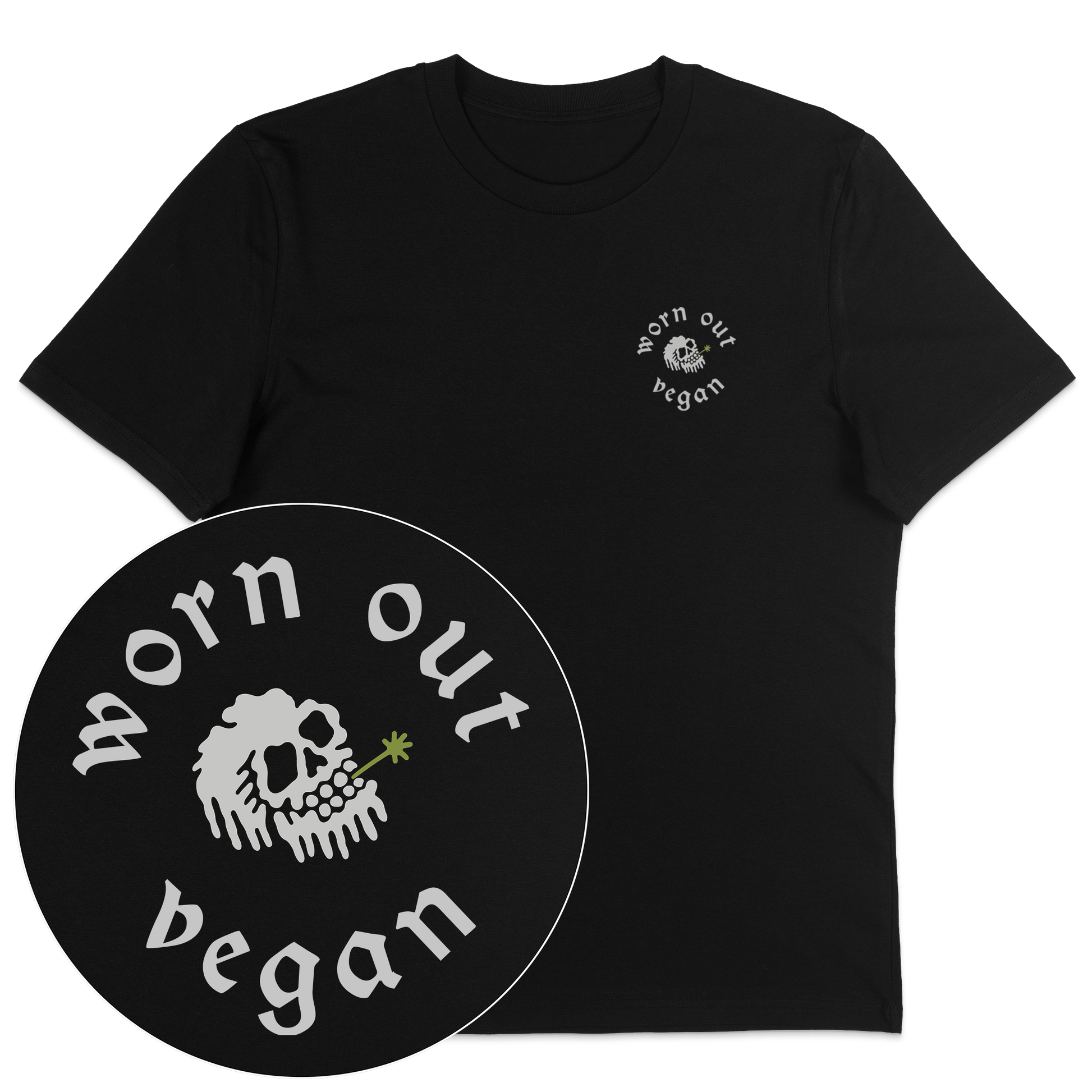 Floral Skeleton Streetwear T-Shirt - Vegan America