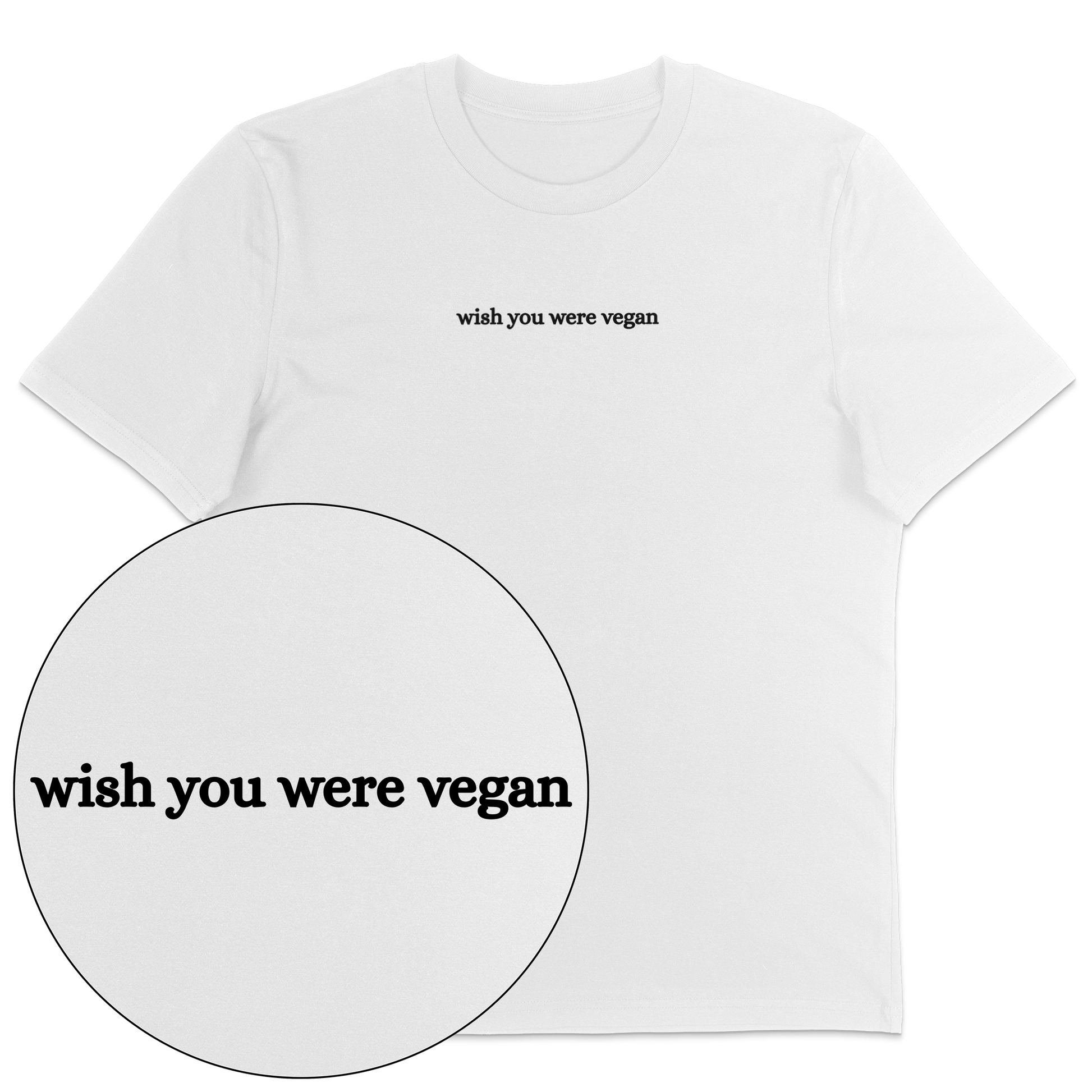 Wish You Were Vegan T-Shirt - Vegan America