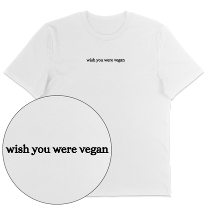 Wish You Were Vegan T-Shirt - Vegan America