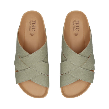 Piñatex® Vegan Sandals Tanna Green - Second Life