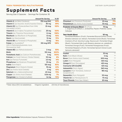Teen’s Daily Multivitamin+ - Vegan America