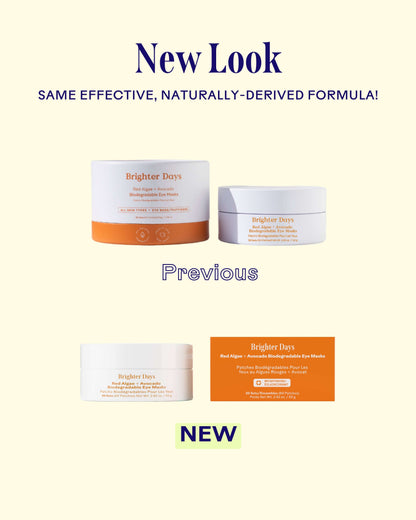 Brighter Days Red Algae + Avocado Biodegradable Eye Masks