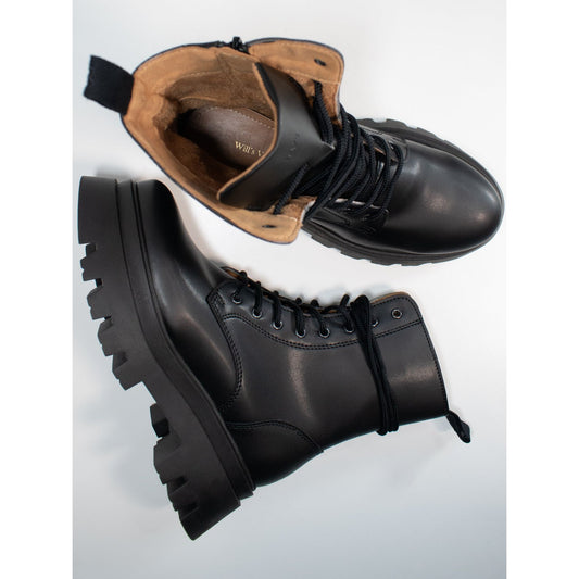 Track Sole 8-Eye Lace Up Boots