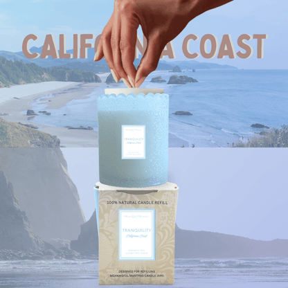 Tranquility California Coast Natural Candle 8oz Kaia Collection Refill - Vegan America