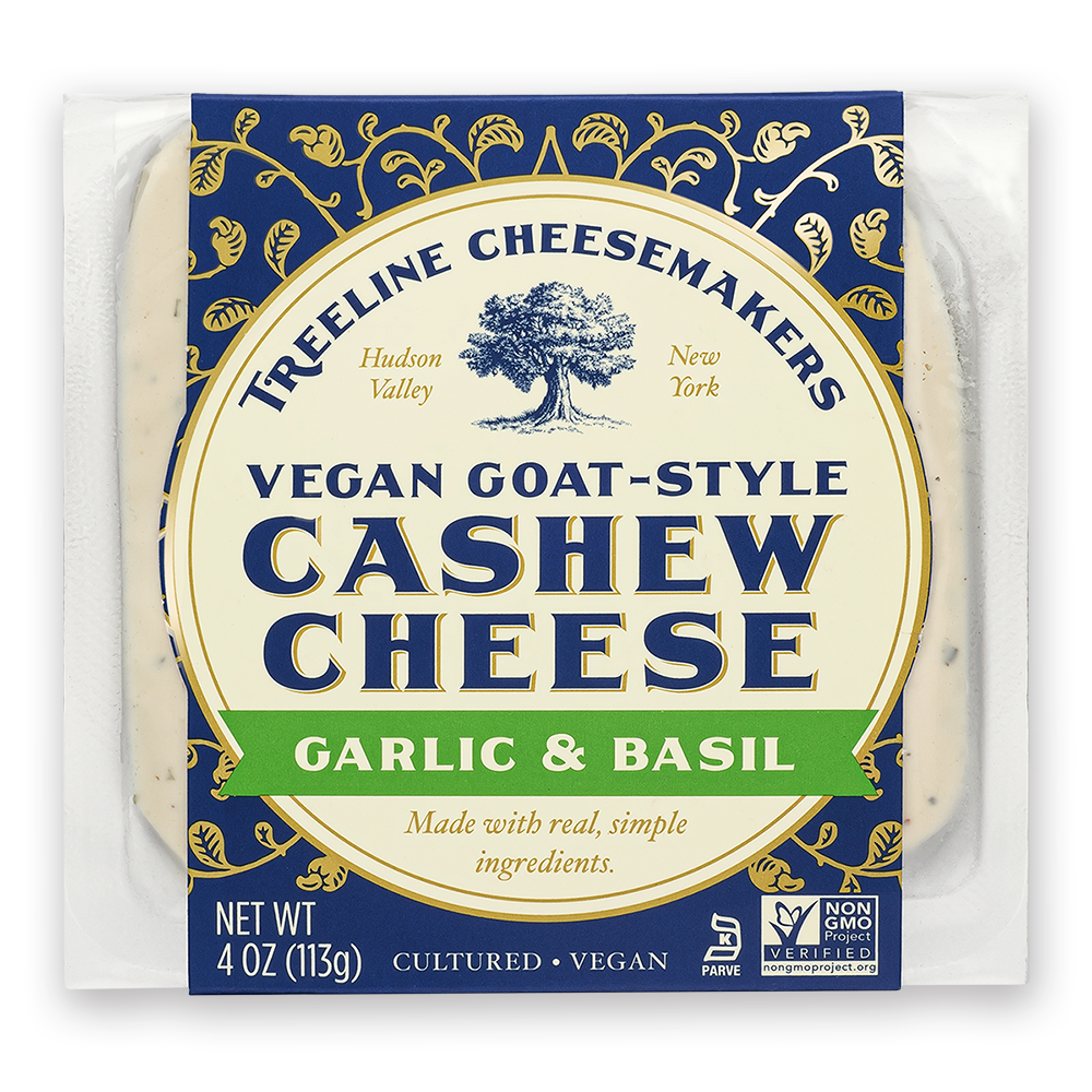Garlic & Basil Vegan Goat-Style Cashew Cheese