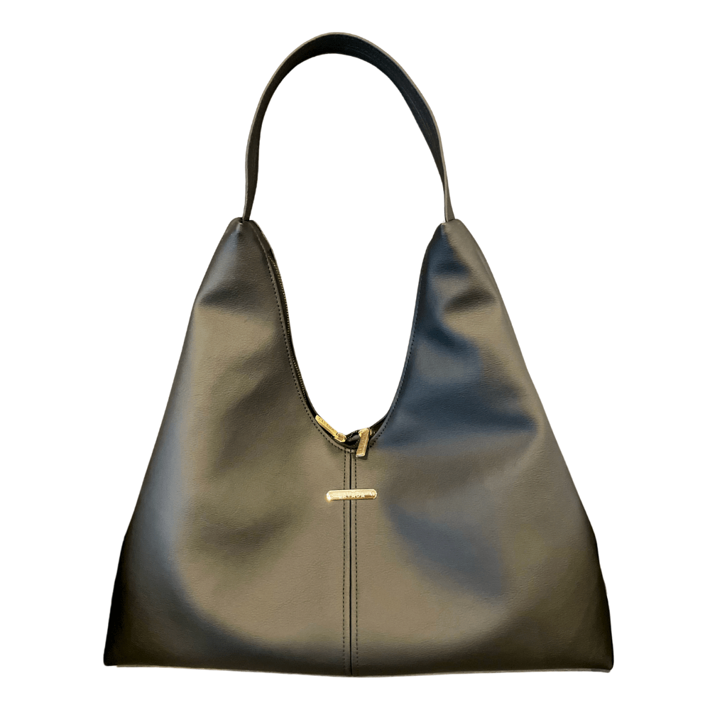 (Pre - order) Triangle Hobo Bag, Black - Vegan America