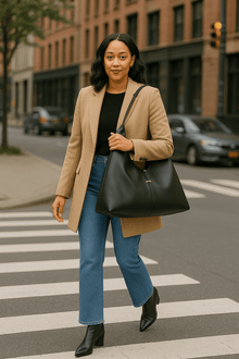 (Pre - order) Triangle Hobo Bag, Black - Vegan America
