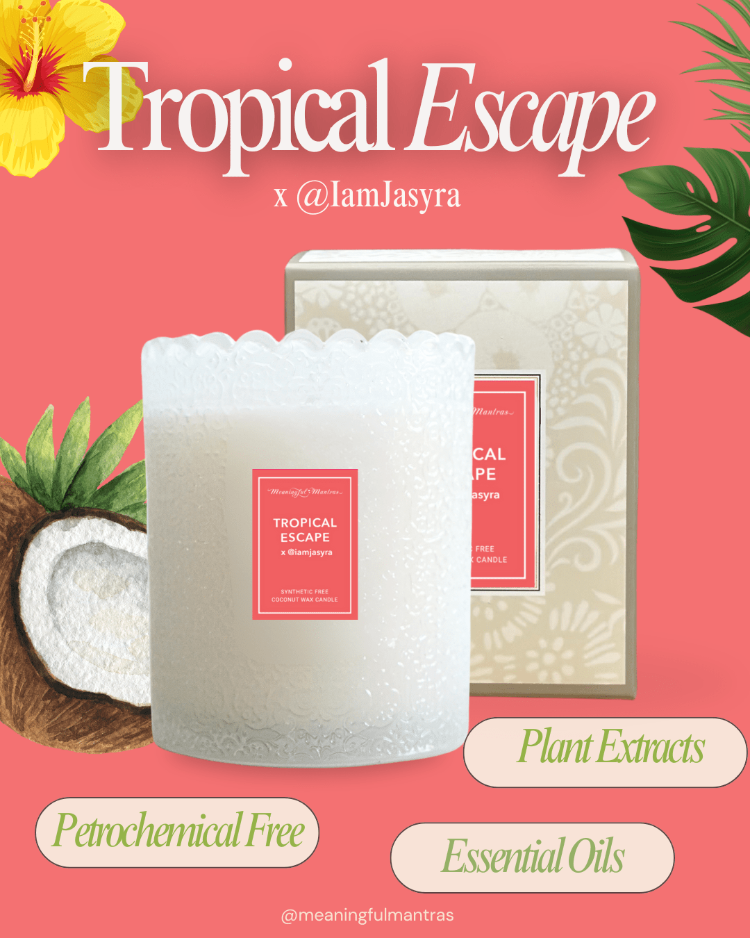 Tropical Escape x @IamJasyra Natural Candle 8oz Kaia Collection - Vegan America
