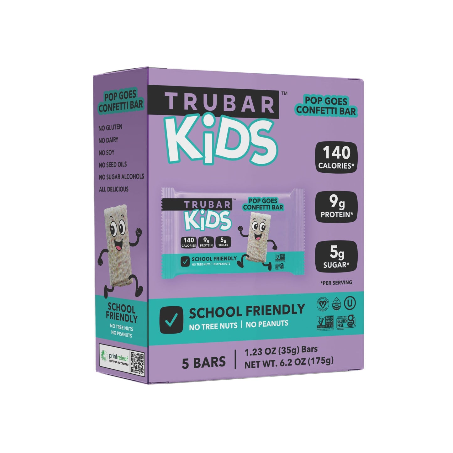 TRUBAR KiDS - Kids Pop Goes Confetti Cake Bar (5ct) - Vegan America