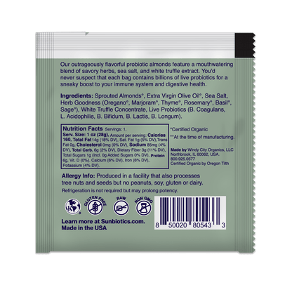 Activated Almonds - Infused with Probiotics - Truffle & Herb - Vegan America