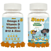 Parents & Kids Bundle: Stars Multivitamin Gummies for Adults & Kids with Omega 3 - Vegan America