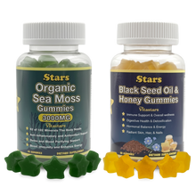 Ultimate Wellness: Organic Sea Moss Gummies & Black Seed Oil Honey Gummies, Immune, Digestive, Skin & Joint Support, Packed with Superfoods, Antioxidants & Vitamins for Men & Women, 120 count