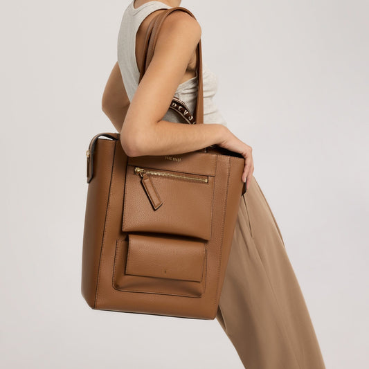 Universo Tote - Cinnamon + Gold