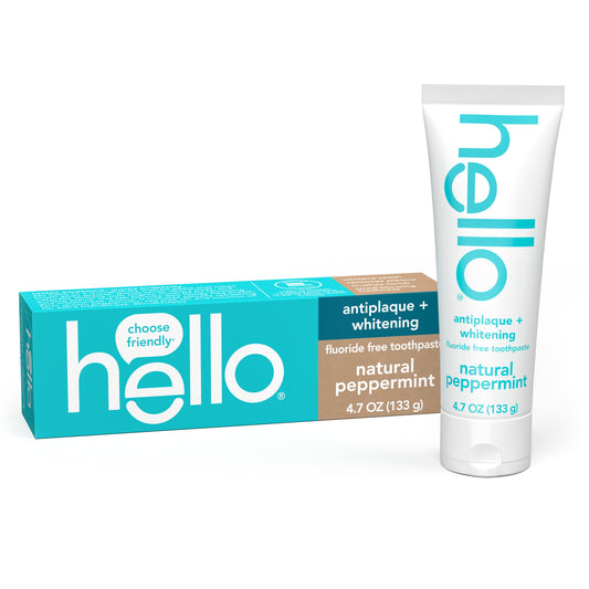 hello antiplaque + whitening fluoride free toothpaste
