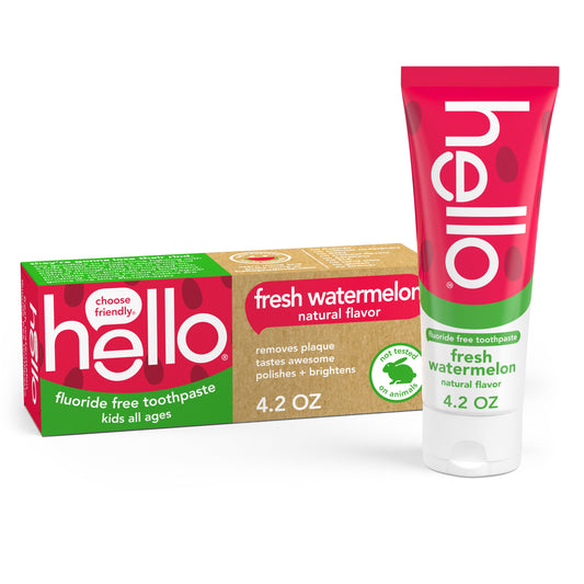 hello kids watermelon fluoride free toothpaste