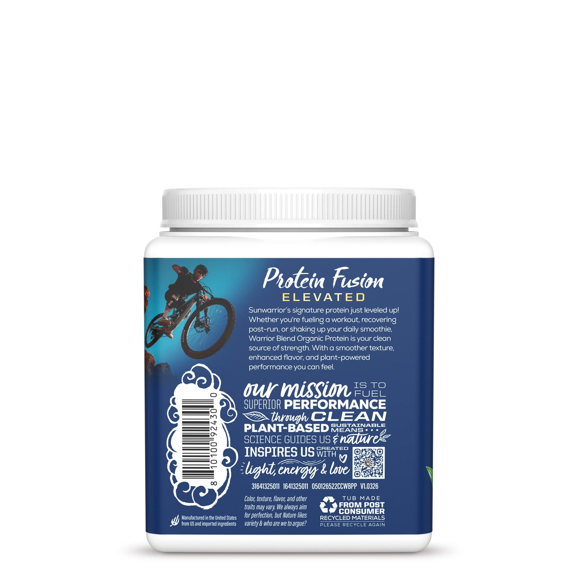 Organic Protein for Performance with BCAAs - Warrior Blend Coconut Cream Plant-based Protein Sunwarrior