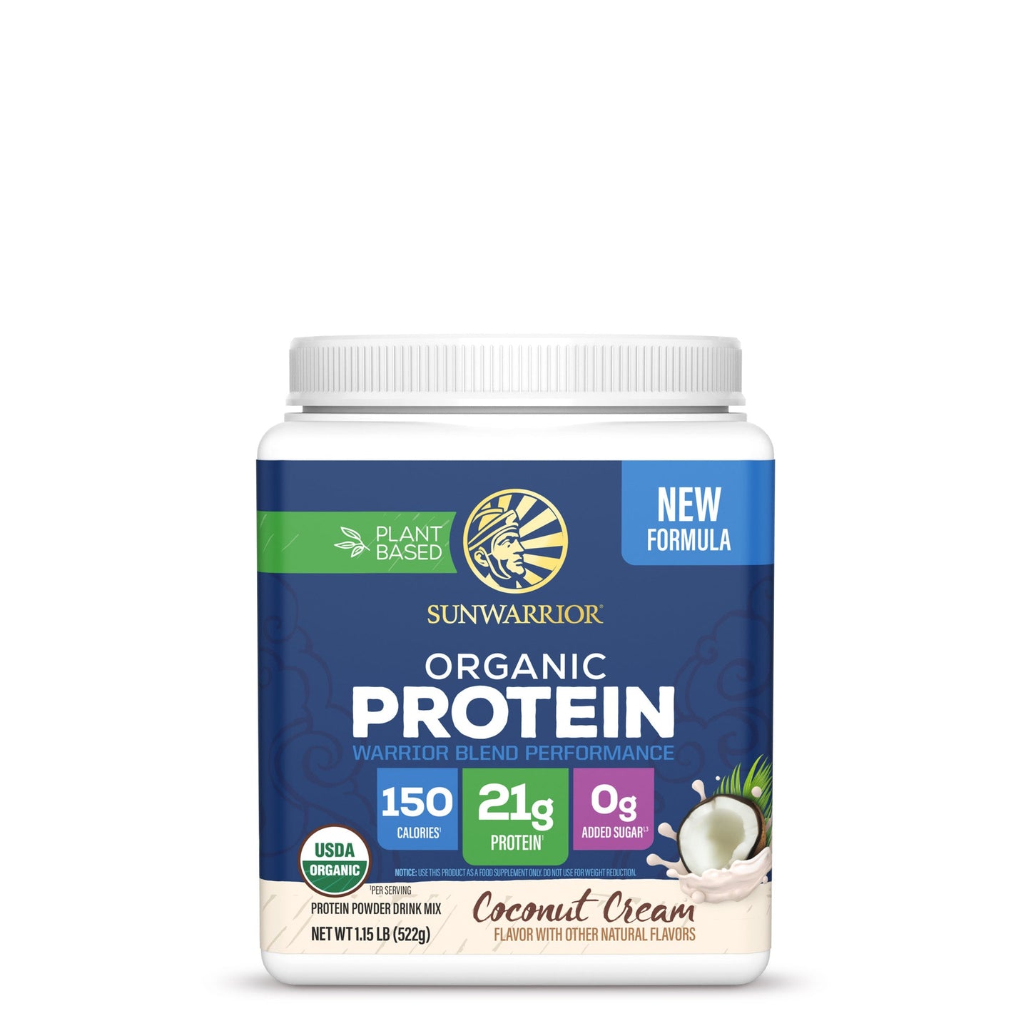 Organic Protein for Performance with BCAAs - Warrior Blend Coconut Cream Plant-based Protein Sunwarrior