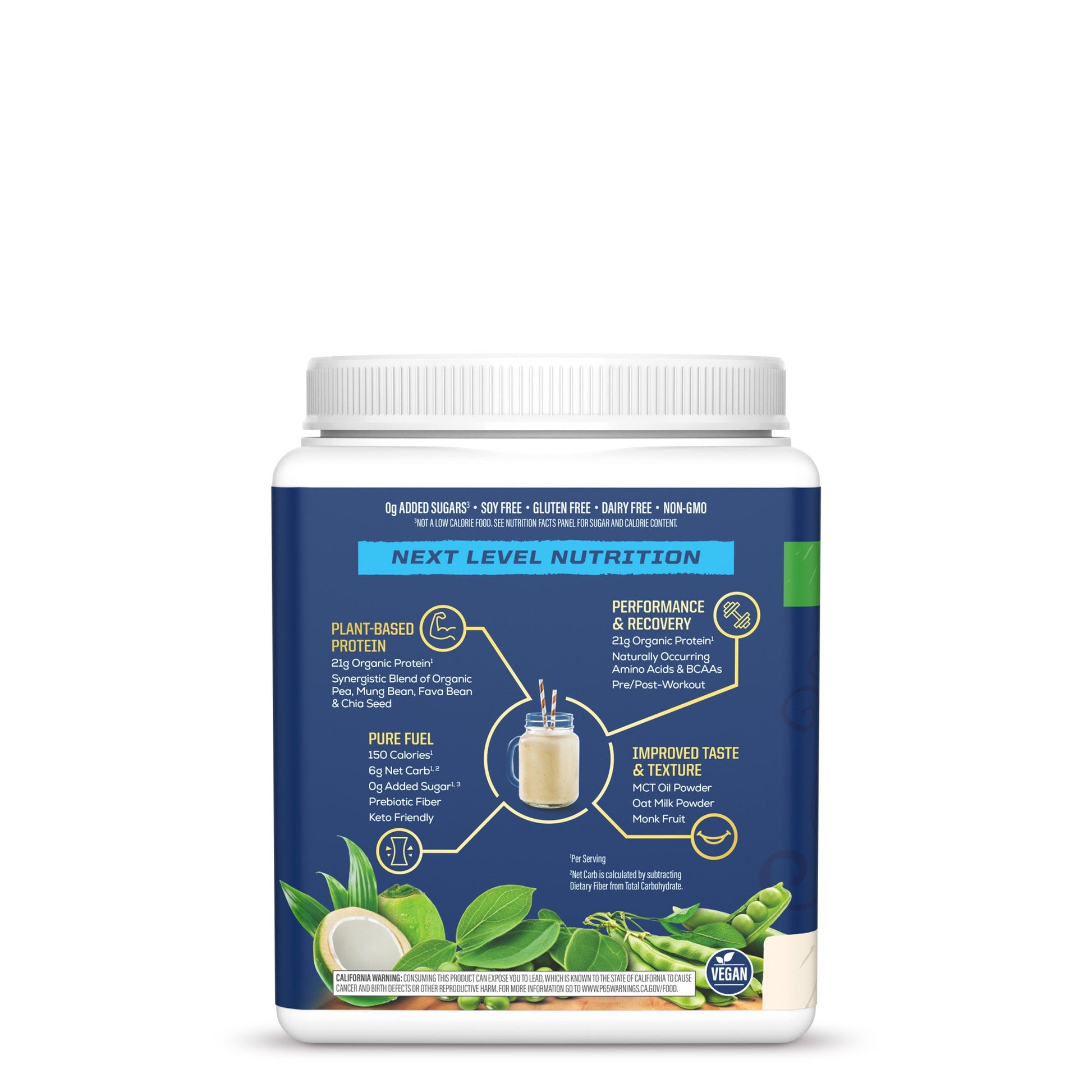 Organic Protein for Performance with BCAAs - Warrior Blend Coconut Cream Plant-based Protein Sunwarrior