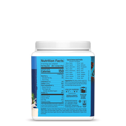 Organic Protein for Performance with BCAAs - Warrior Blend Coconut Cream Plant-based Protein Sunwarrior
