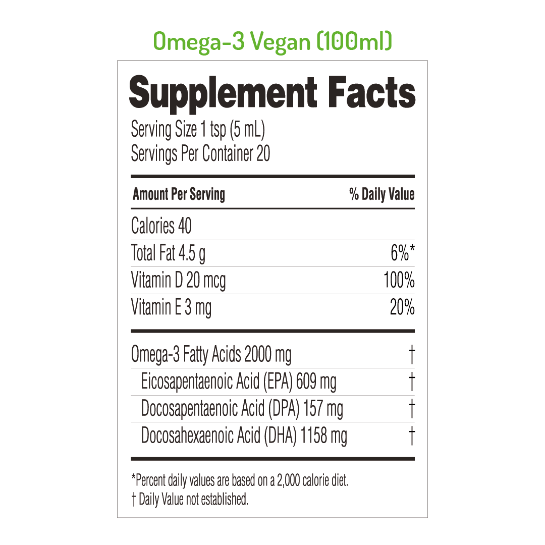 NORSAN OMEGA - 3 VEGAN: Naturally Lemon Flavored - 3.4 fl oz (100 ml) - Vegan America