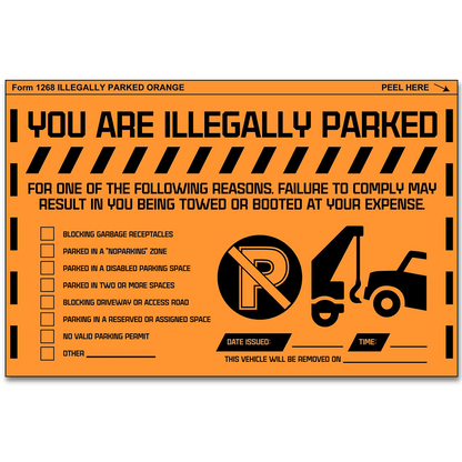 "Multi - Reason" Orange Very Hard to Remove Parking Stickers - Vegan America