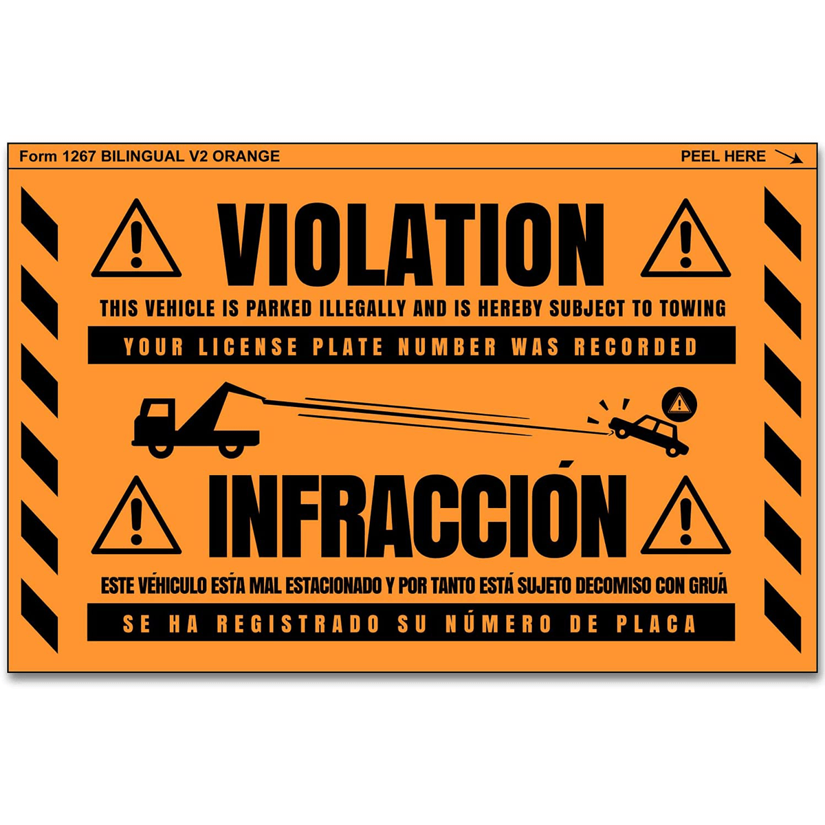 "Violation" Orange Very Hard to Remove Parking Stickers - Vegan America