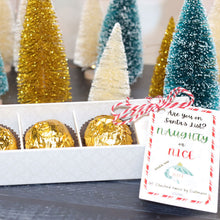 Naughty Or Nice 4 Piece Holiday Chocolate Stocking Stuffer Sleeve - Dubai-inspired Knafe Chocolate Flavor