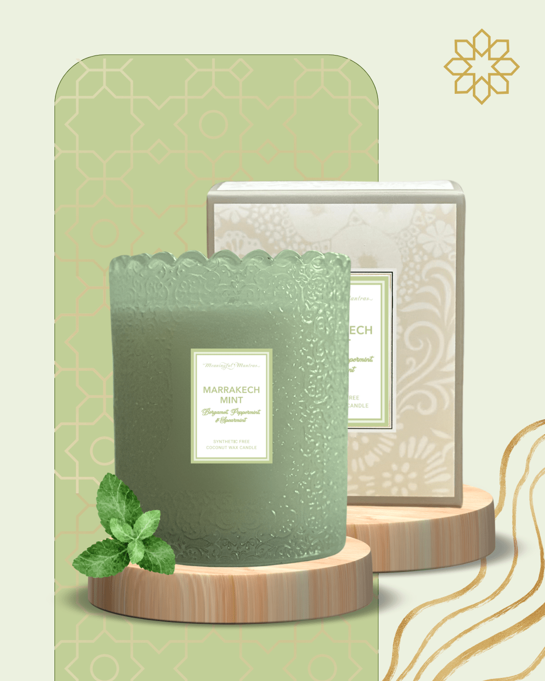 Marrakech Mint Natural Candle 8oz Kaia Collection - Vegan America