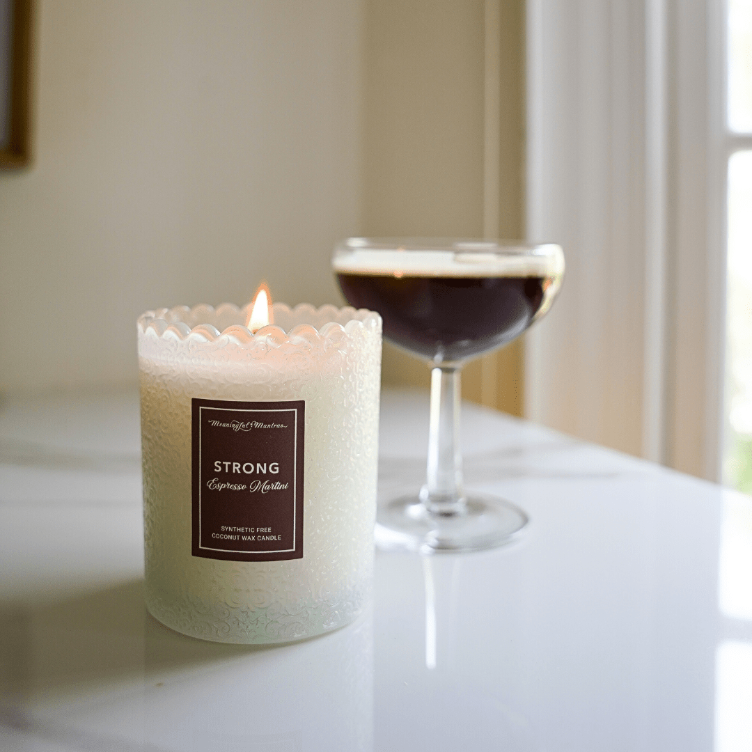 Strong Espresso Martini Natural Candle 8oz Kaia Collection - Vegan America