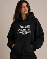 Peace Begins On Your Plate Hoodie - Vegan America