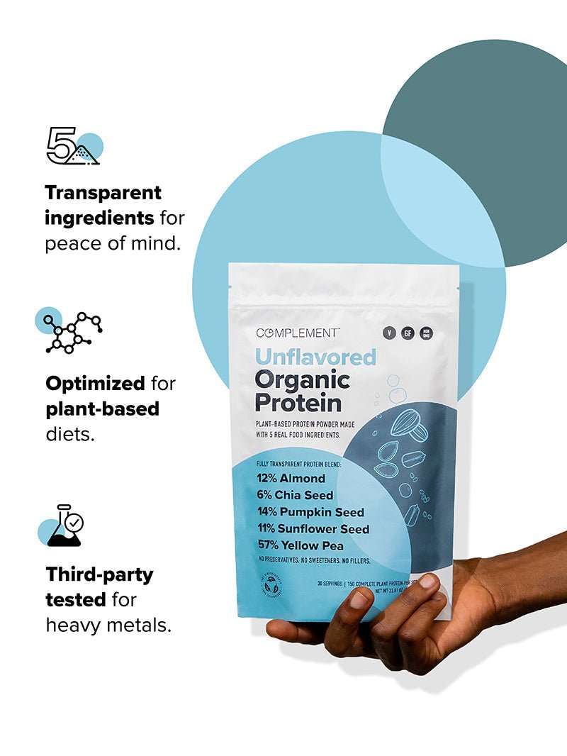 COMPLEMENT® Unflavored Organic Protein - 15 Serving - Vegan America