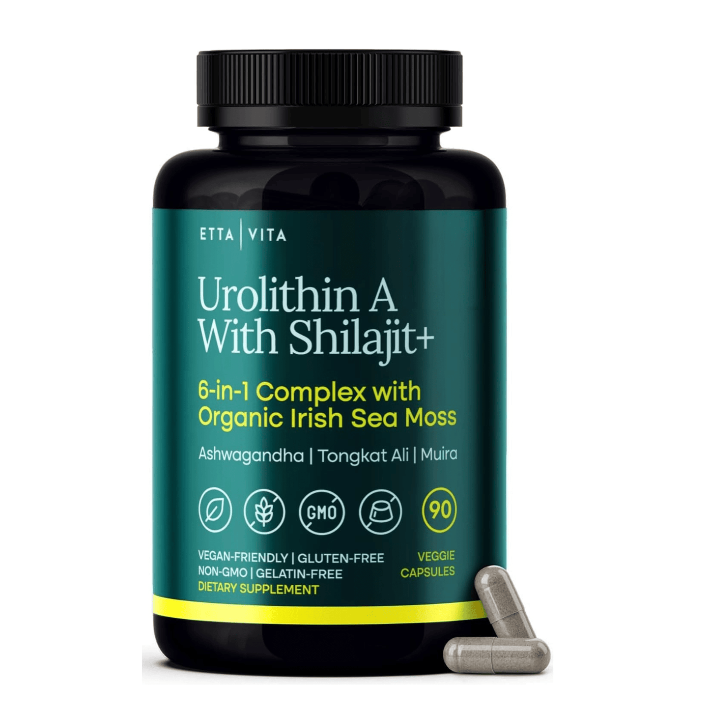 Urolithin - A Complex w Shilajit, Organic Sea Moss, Ashwagandha & Tongkat Ali - Vegan America