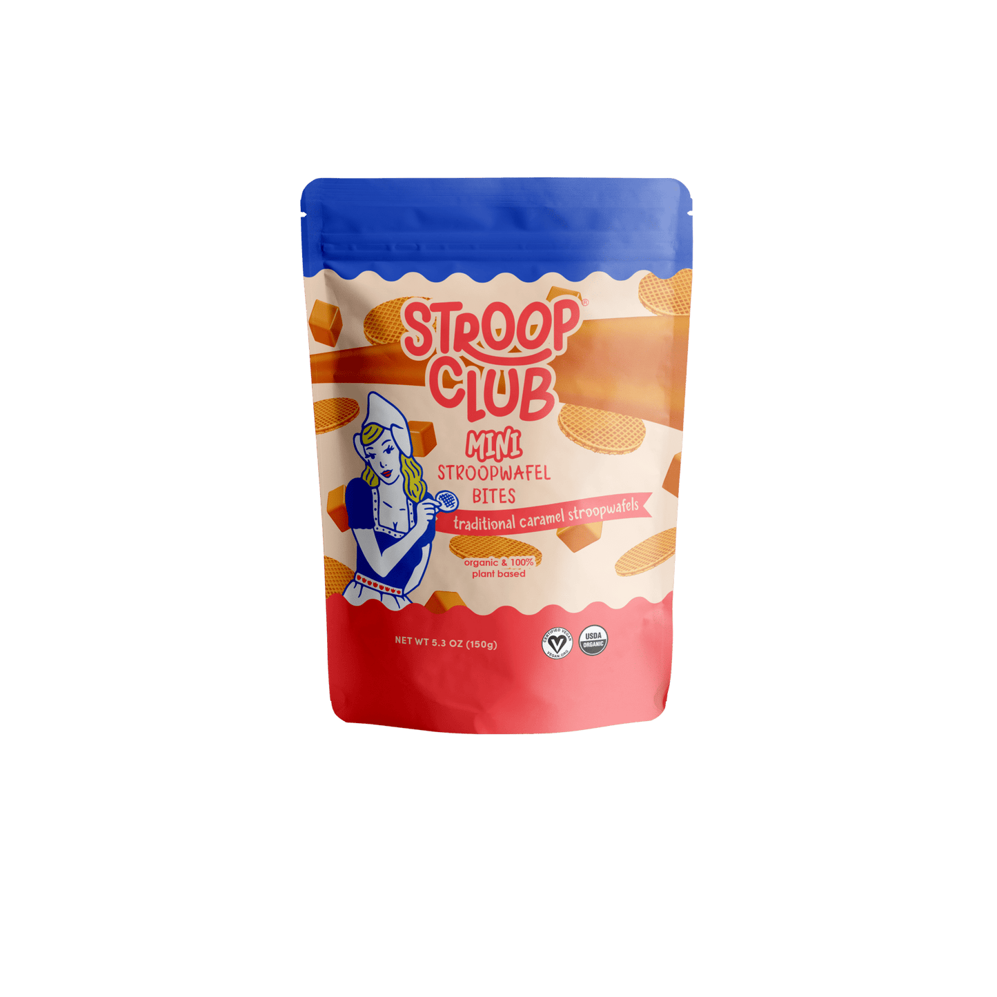 Mini Traditional Caramel Organic and Plant Based Stroopwafels - Vegan America