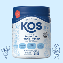 KOS Organic Plant Protein, Blueberry Muffin, 10 servings - Vegan America