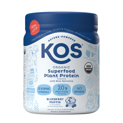 KOS Organic Plant Protein, Blueberry Muffin, 10 servings