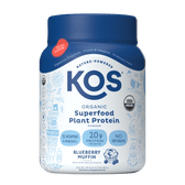 KOS Organic Plant Protein, Blueberry Muffin, 15 servings - Vegan America