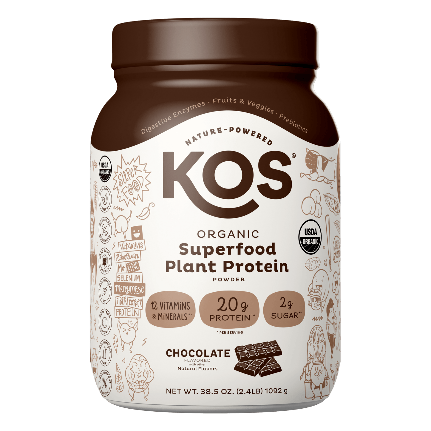 Organic Plant Protein, Chocolate, 28 Servings - Vegan America