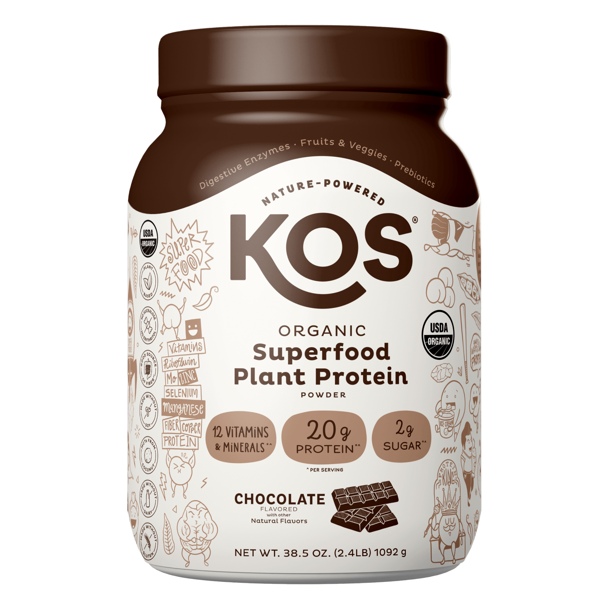 Organic Plant Protein, Chocolate, 28 Servings - Vegan America