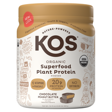 KOS Organic Plant Protein, Chocolate Peanut Butter, 10 Servings