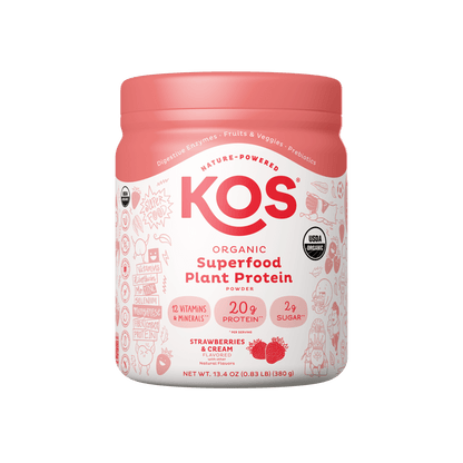 Organic Plant Based Protein Powder Strawberries & Cream Flavored, 10 Servings - Vegan America