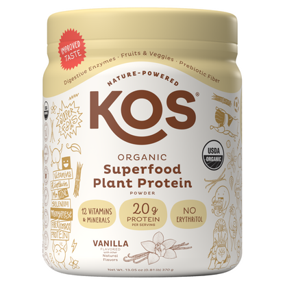KOS Organic Plant Protein, Vanilla, 10 Servings