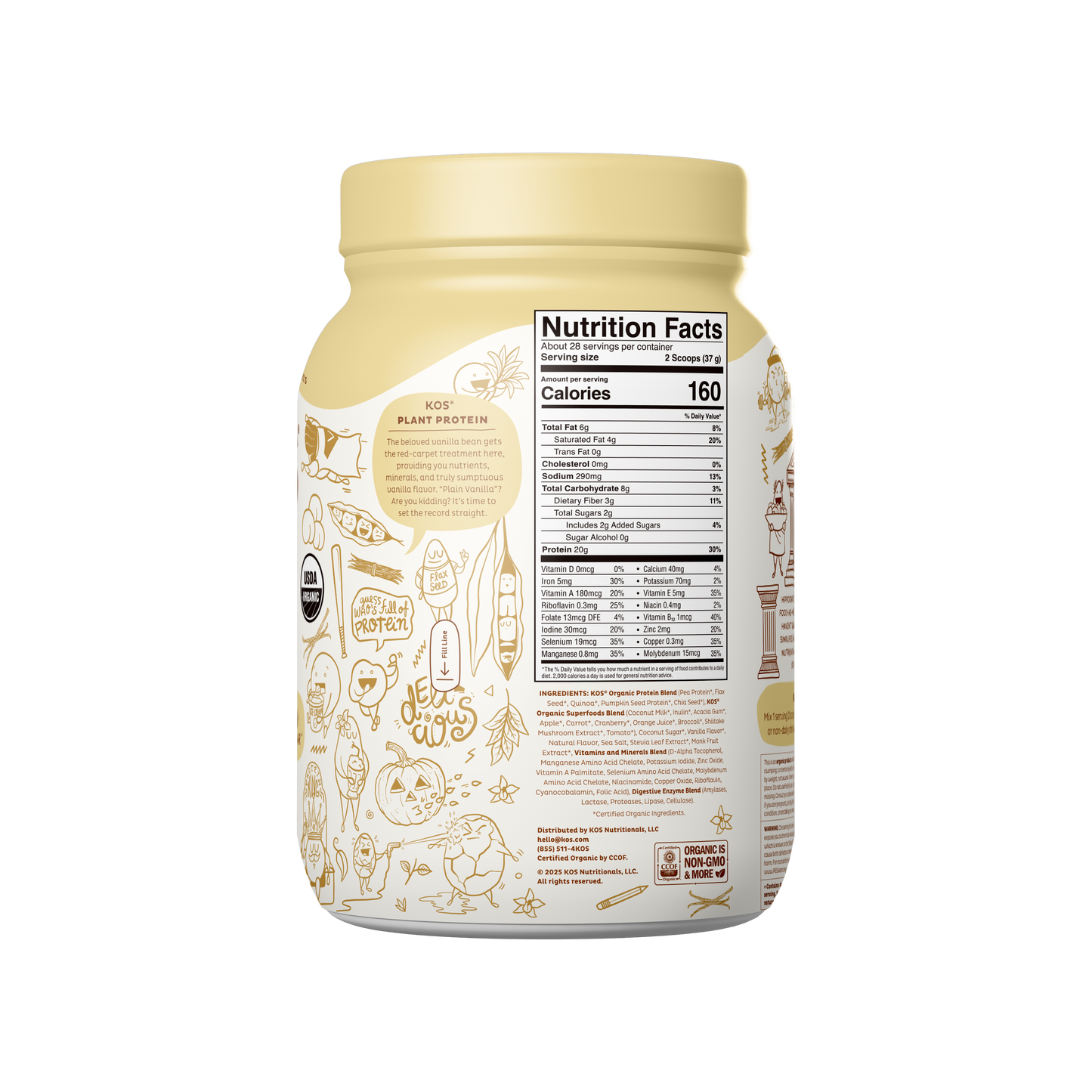Organic Plant Protein, Vanilla, 28 Servings