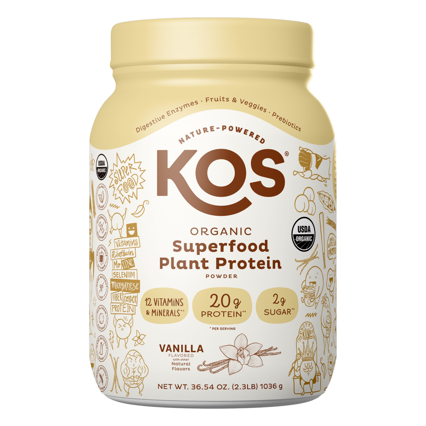 Organic Plant Protein, Vanilla, 28 Servings