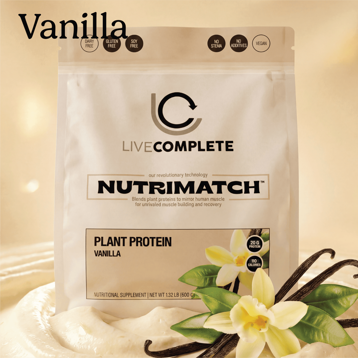 NutriMatch™ Vanilla Plant Protein Powder with 96% Match Rate - Vegan America